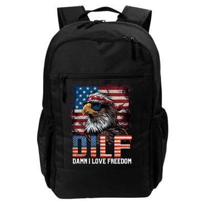 Dilf Damn I Love Freedom Eagle Funny Patriotic 4th Of July Backpack