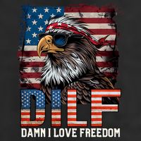 Dilf Damn I Love Freedom Eagle Funny Patriotic 4th Of July Adult Drive Performance Visor