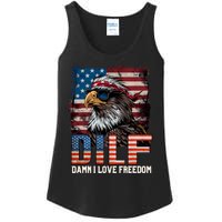 Dilf Damn I Love Freedom Eagle Funny Patriotic 4th Of July Ladies Essential Tank