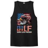 Dilf Damn I Love Freedom Eagle Funny Patriotic 4th Of July PosiCharge Competitor Tank