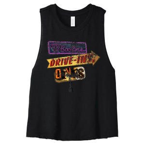 Diners Drive Ins And Dives Women's Racerback Cropped Tank