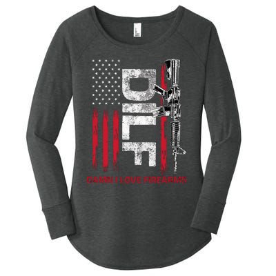 Dilf Damn I Love Firearms Funny Women's Perfect Tri Tunic Long Sleeve Shirt