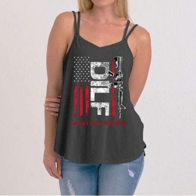 Dilf Damn I Love Firearms Funny Women's Strappy Tank