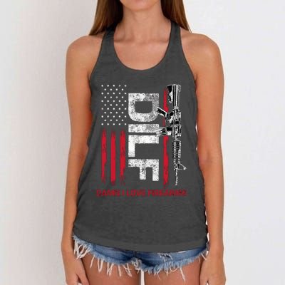 Dilf Damn I Love Firearms Funny Women's Knotted Racerback Tank