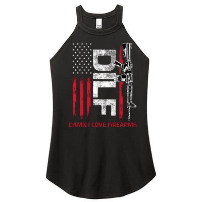 Dilf Damn I Love Firearms Funny Women’s Perfect Tri Rocker Tank