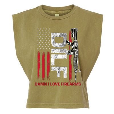 Dilf Damn I Love Firearms Funny Garment-Dyed Women's Muscle Tee