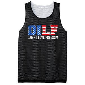 Dilf Damn I Love Freedom Mesh Reversible Basketball Jersey Tank