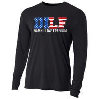 Dilf Damn I Love Freedom Cooling Performance Long Sleeve Crew