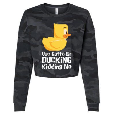 Ducking Ding I Quack Duck Chick Goose Cool Gift Cropped Pullover Crew