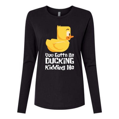 Ducking Ding I Quack Duck Chick Goose Cool Gift Womens Cotton Relaxed Long Sleeve T-Shirt