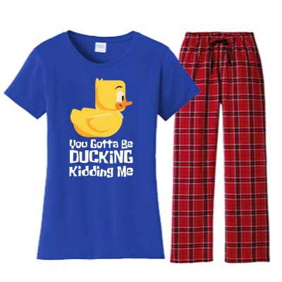 Ducking Ding I Quack Duck Chick Goose Cool Gift Women's Flannel Pajama Set