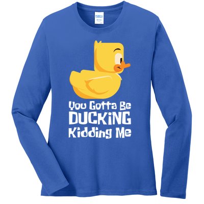 Ducking Ding I Quack Duck Chick Goose Cool Gift Ladies Long Sleeve Shirt