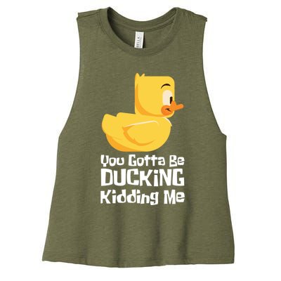 Ducking Ding I Quack Duck Chick Goose Cool Gift Women's Racerback Cropped Tank