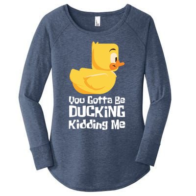 Ducking Ding I Quack Duck Chick Goose Cool Gift Women's Perfect Tri Tunic Long Sleeve Shirt