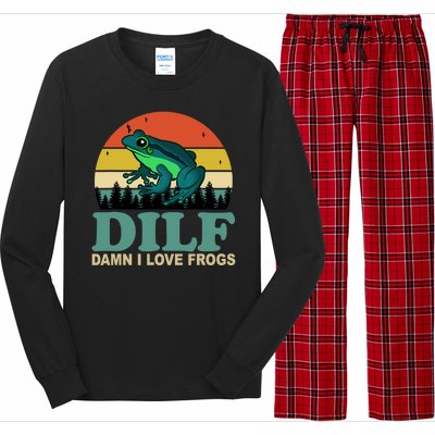 DILF Damn I Love Frogs Long Sleeve Pajama Set