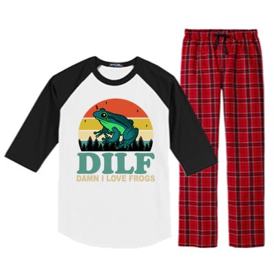 DILF Damn I Love Frogs Raglan Sleeve Pajama Set