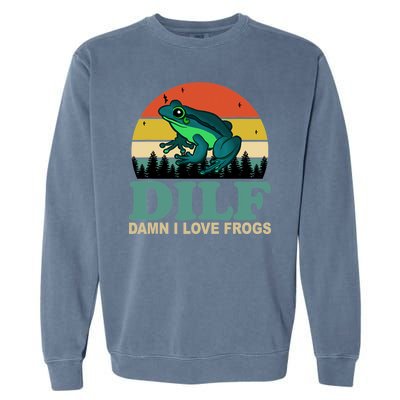 DILF Damn I Love Frogs Garment-Dyed Sweatshirt