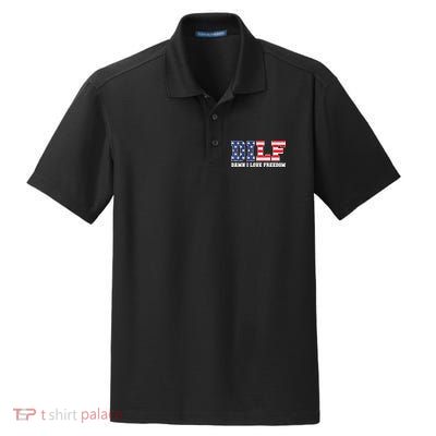DILF Damn I Love Freedom Funny Patriotic 4th Of July Dry Zone Grid Polo