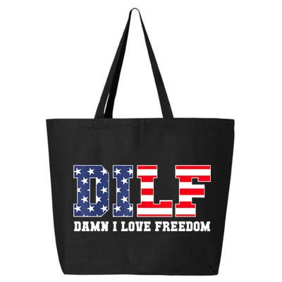 DILF Damn I Love Freedom Funny Patriotic 4th Of July 25L Jumbo Tote