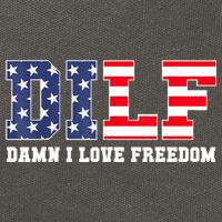 DILF Damn I Love Freedom Funny Patriotic 4th Of July Cotton Canvas Backpack