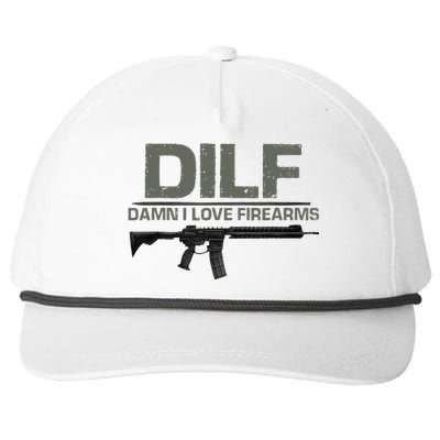 DILF Damn I Love Firearms Funny Snapback Five-Panel Rope Hat