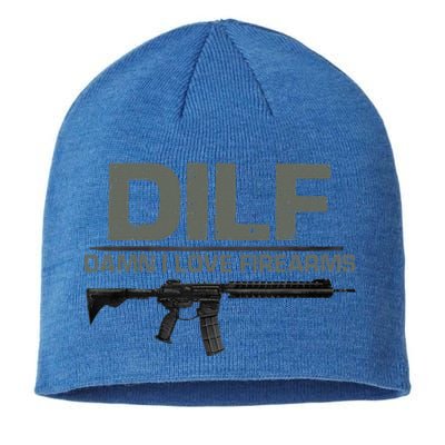 DILF Damn I Love Firearms Funny Sustainable Beanie