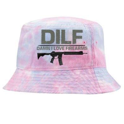 DILF Damn I Love Firearms Funny Tie-Dyed Bucket Hat