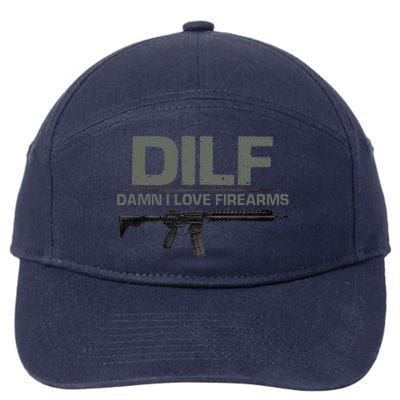 DILF Damn I Love Firearms Funny 7-Panel Snapback Hat