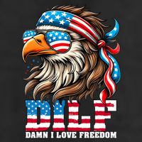 Dilf Damn I Love Freedom Eagle Mullet Funny 4th Of July Cool Comfort Performance Bucket Hat