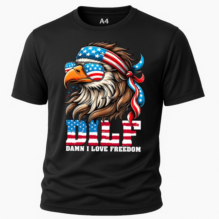 Dilf Damn I Love Freedom Eagle Mullet Funny 4th Of July Performance Shirt