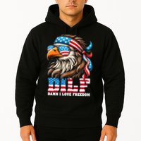 Dilf Damn I Love Freedom Eagle Mullet Funny 4th Of July Hoodie