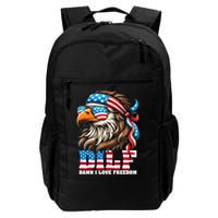 Dilf Damn I Love Freedom Eagle Mullet Funny 4th Of July Backpack