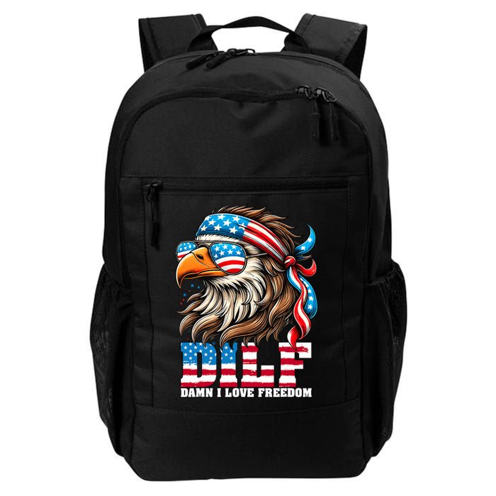 Dilf Damn I Love Freedom Eagle Mullet Funny 4th Of July Backpack