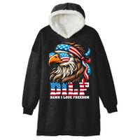 Dilf Damn I Love Freedom Eagle Mullet Funny 4th Of July Hooded Wearable Blanket