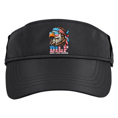 Dilf Damn I Love Freedom Eagle Mullet Funny 4th Of July Adult Drive Performance Visor