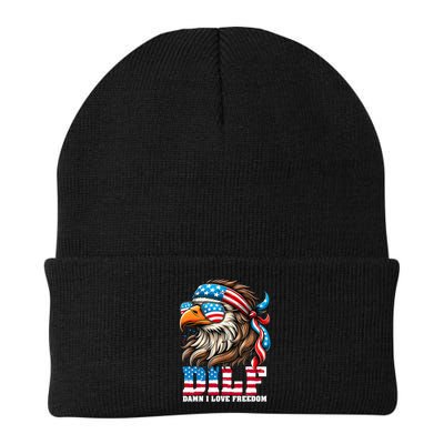 Dilf Damn I Love Freedom Eagle Mullet Funny 4th Of July Beanie