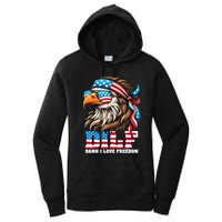 Dilf Damn I Love Freedom Eagle Mullet Funny 4th Of July Women's Pullover Hoodie