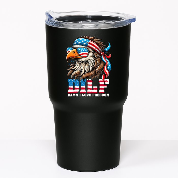 Dilf Damn I Love Freedom Eagle Mullet Funny 4th Of July Tumbler