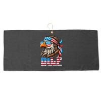 Dilf Damn I Love Freedom Eagle Mullet Funny 4th Of July Large Microfiber Waffle Golf Towel