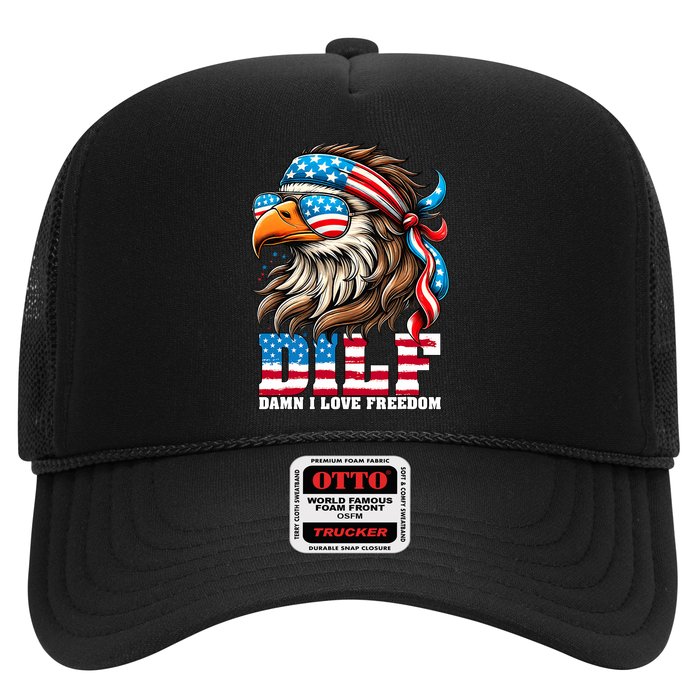 Dilf Damn I Love Freedom Eagle Mullet Funny 4th Of July Hat