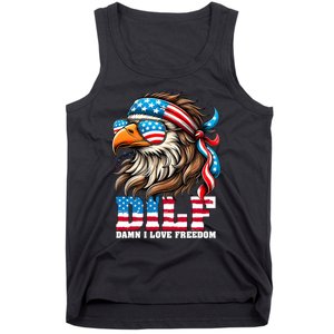 Dilf Damn I Love Freedom Eagle Mullet Funny 4th Of July Tank Top