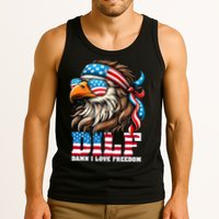 Dilf Damn I Love Freedom Eagle Mullet Funny 4th Of July Tank Top