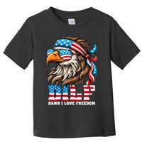 Dilf Damn I Love Freedom Eagle Mullet Funny 4th Of July Toddler T-Shirt