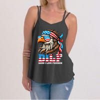 Dilf Damn I Love Freedom Eagle Mullet Funny 4th Of July Women's Strappy Tank