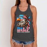 Dilf Damn I Love Freedom Eagle Mullet Funny 4th Of July Women's Knotted Racerback Tank