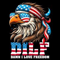 Dilf Damn I Love Freedom Eagle Mullet Funny 4th Of July Visor