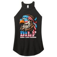 Dilf Damn I Love Freedom Eagle Mullet Funny 4th Of July Women's Perfect Tri Rocker Tank