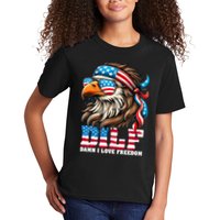 Dilf Damn I Love Freedom Eagle Mullet Funny 4th Of July Kids T-Shirt