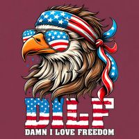 Dilf Damn I Love Freedom Eagle Mullet Funny 4th Of July 16oz Travel Tumbler