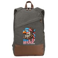 Dilf Damn I Love Freedom Eagle Mullet Funny 4th Of July Cotton Canvas Backpack